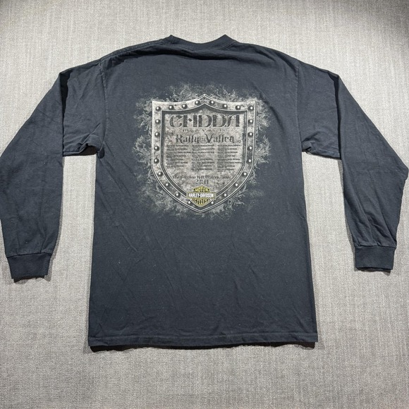 Harley-Davidson Shirt Mens Medium Black Rally In Valley 2011 Long Sleeve Biker - Picture 7 of 9